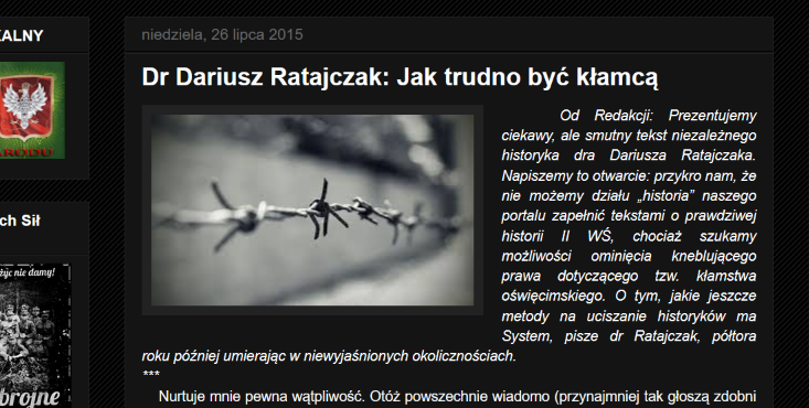 Dr Dariusz Ratajczak: Jak trudno być kłamcą – REXblog