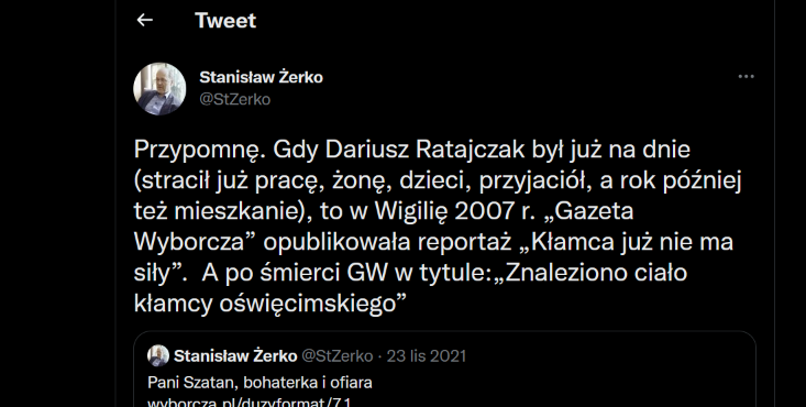 Profesor Stanisław Żerko o doktorze Dariuszu Ratajczaku